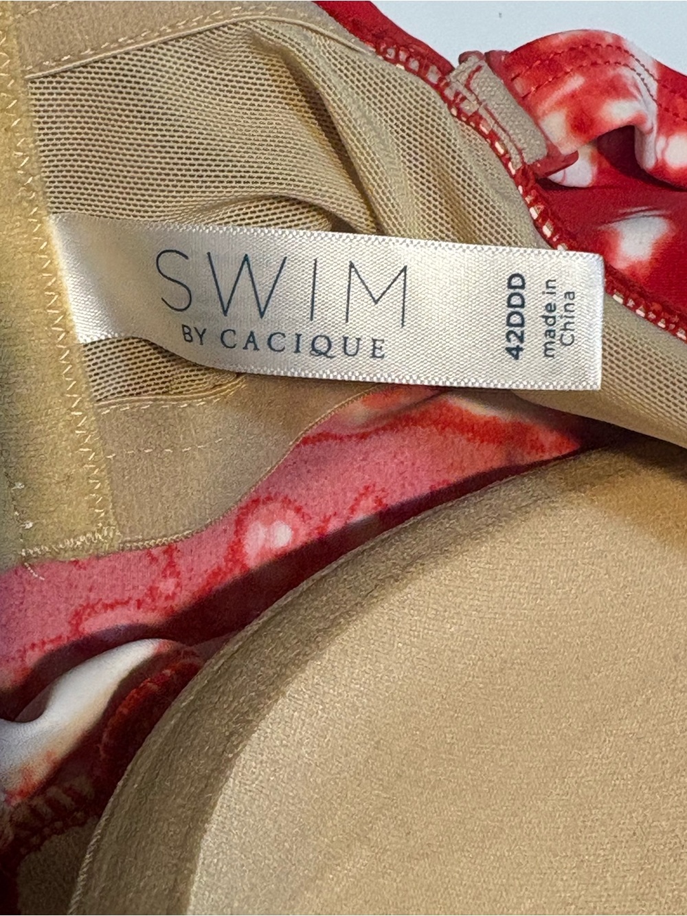 Swim by Cacique tankini swimsuit top ruched decorative cutout 42 - Picture 7 of 11